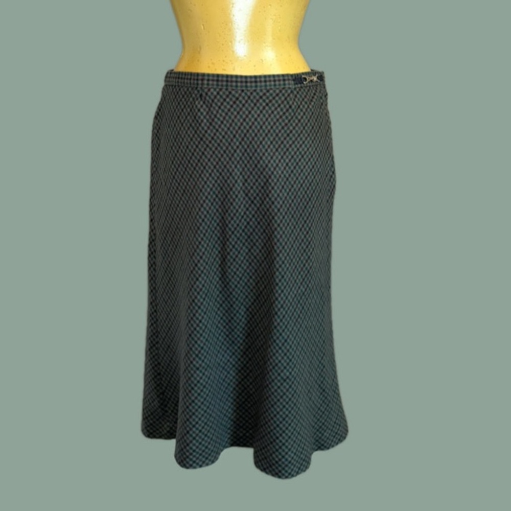 🦚Vintage Sag Harbor Plaid Midi Skirt🦚